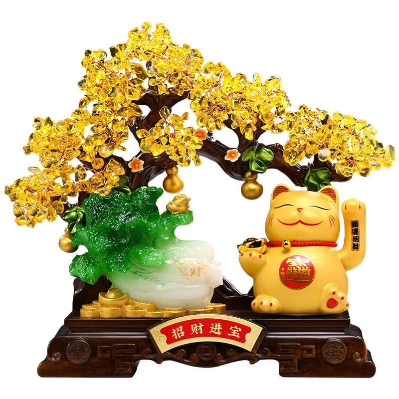 发财树招财猫摆件开业乔迁礼物