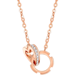 金至尊正品爱的轮回18k金项链玫瑰金锁骨链彩金钻石项链送礼