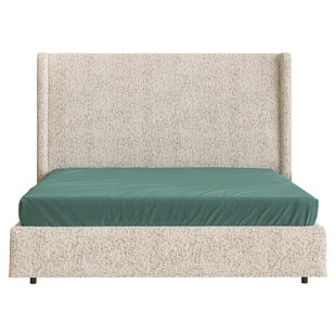 PAULJOHN极简奢进口雪尼尔布艺床别墅大平层主卧简约落地双人婚床