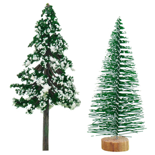 圣诞树塔形雪松树八字松DIY建筑沙盘模型材料场景制作白色铁丝树