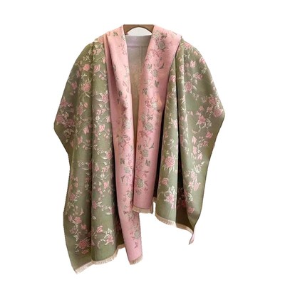 2023新款仿羊绒披肩小碎花围巾