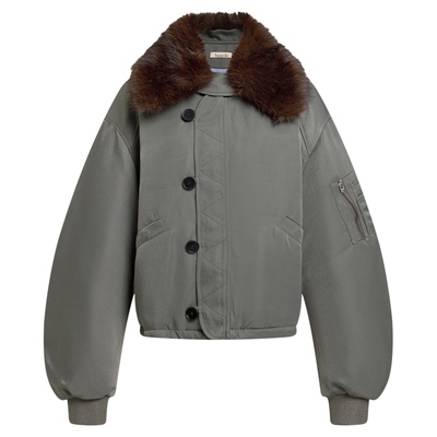 butaiiki飞行员夹棉毛领夹克