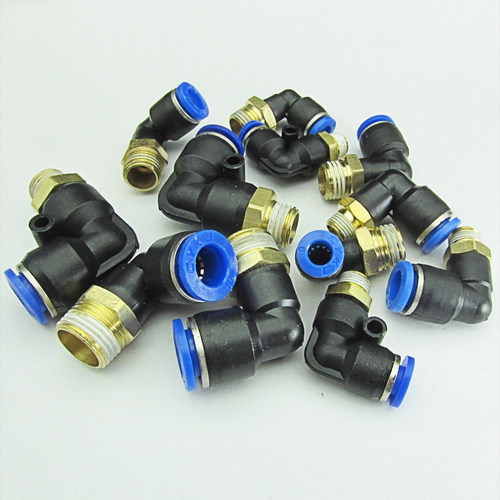 气缸气管90度L型直角变径快速接插头气动元件PL6/8/10mm1/2/3分