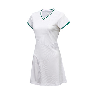 Kawasaki川崎新款羽毛球服女神连衣裙防走光V领时尚修身款B2795