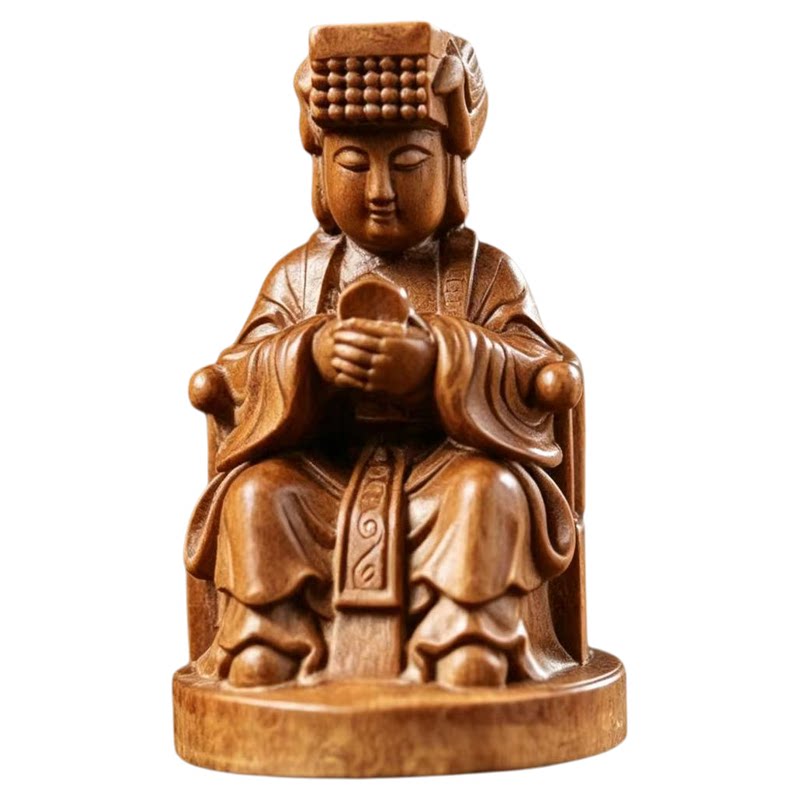 微雕妈祖挂件透明罩神像海神挂饰小号吊坠木雕球形罩微型雕刻人物