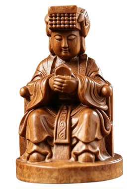 微雕妈祖挂件透明罩神像海神挂饰小号吊坠木雕球形罩微型雕刻人物