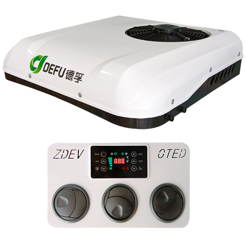 48v60v72v电动三四轮车专用顶置12v24v轻卡驻车空调制冷暖一体机
