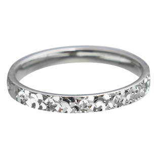 S925纯银2mm宽闪亮碎碎冰戒指女 小众设计高级感尾戒叠戴关节戒