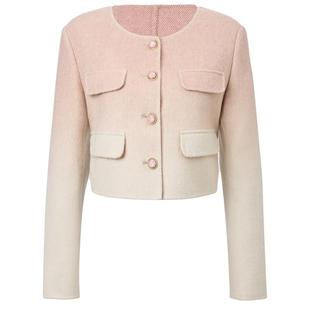 MAXRIENY浪漫落霞外套渐变色羊毛上衣女气质拜年服