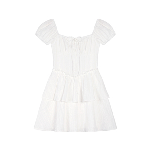 辰米范 白色吊带连衣裙女新款夏季气质a字短款蛋糕裙收腰显瘦裙子