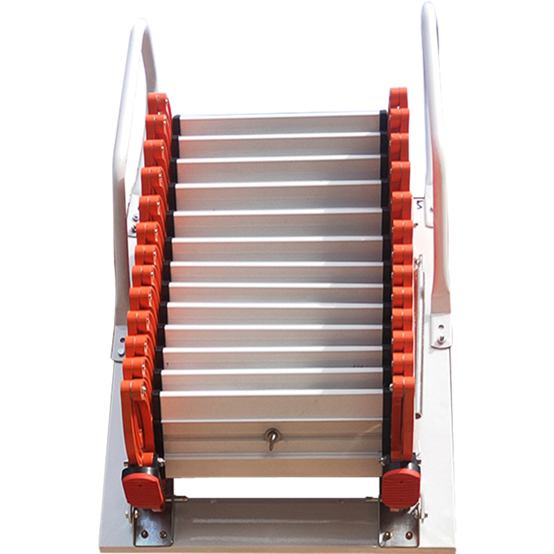 室内家用阁楼别墅隐形升降折叠户外平台壁挂式加厚铝合金伸缩楼梯