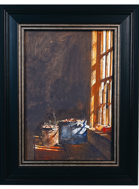 欧美式简约复古油画装饰画挂画黑色相框客厅餐厅高级感摆件小物件
