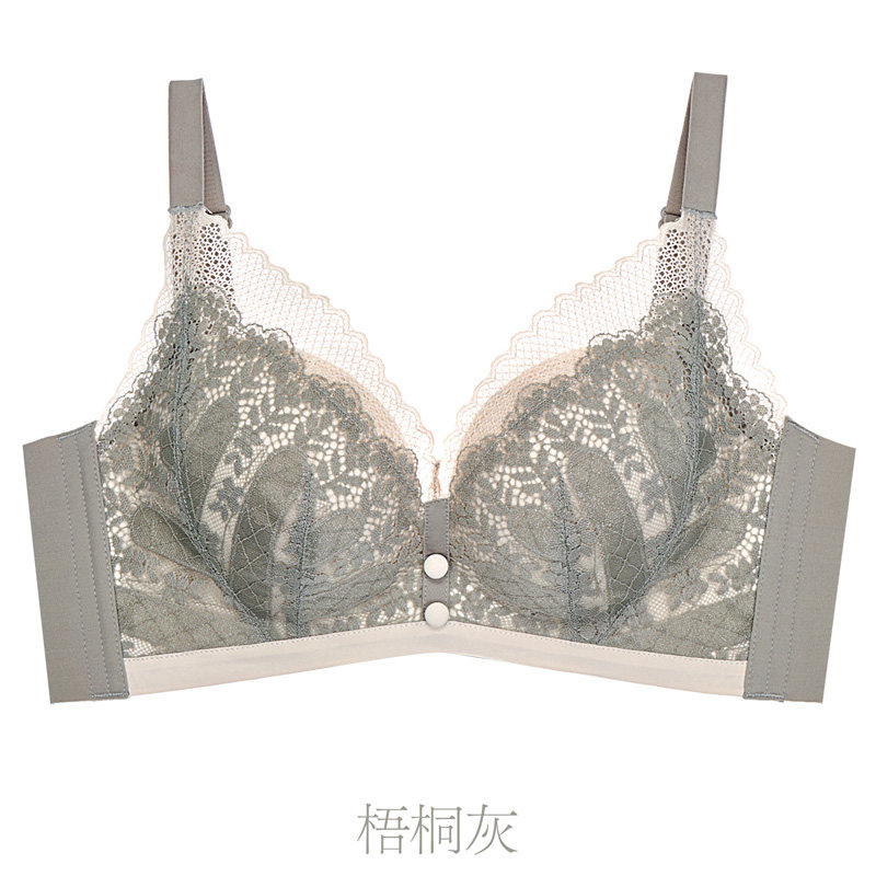 黛安琪812038蕾丝无痕中厚杯聚拢文胸小胸无钢圈侧收内衣舒适性感_虎窝淘