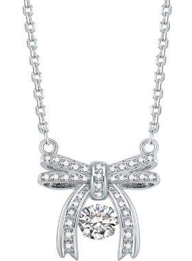 六桂福珠宝银925柔缎蝶结套链