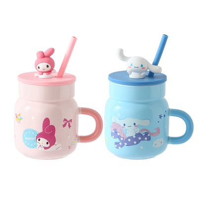 三丽鸥带盖马克杯陶瓷喝水杯子