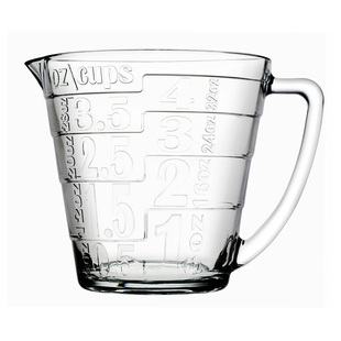 进口奶茶店量杯带刻度玻璃烘焙家用钢化玻璃量杯1000ml500ml厨房