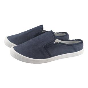 2026年夏季女生帆布鞋子懒人包头半拖鞋外穿平底休闲一脚蹬渔夫鞋