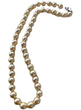 南洋母贝仿珍珠羽皇金色锁骨项链