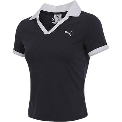 彪马女士透气套头修身休闲短袖