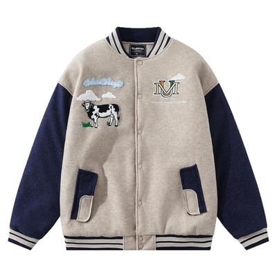 放牛一天加厚宽松棉衣男女外套