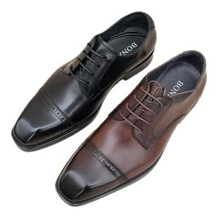 高端商务男鞋马皮系带英伦休闲牛津鞋外贸三接头皮鞋男真皮底方头