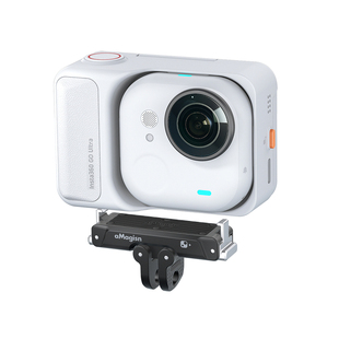 aMagisn阿迈适用影石Insta360 GO Ultra金属磁吸快拆底座双接口骑行转接底座配件