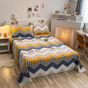 秋冬加厚全棉床单单件纯棉磨毛被单简约卡通单双人床1.5m1.8米2.0
