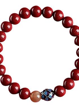 真朱砂手串静心青莲手链正品女款