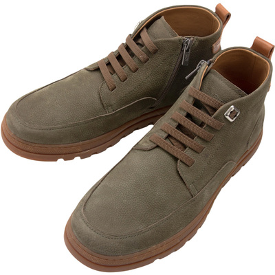 Hush Puppies暇步士男鞋25冬新商务休闲真皮鞋肌理感拉链低筒靴子