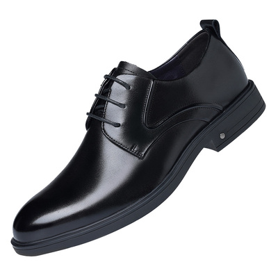 老人头增高橡胶商务男皮鞋真皮