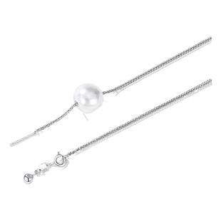 S925银针式肖邦链锁骨链diy穿小孔多功能吊坠路路通珍珠链穿珠链