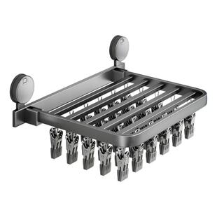 吸盘袜子晾晒架家用折叠免打孔多功能晒内衣裤多夹子阳台晾衣神器