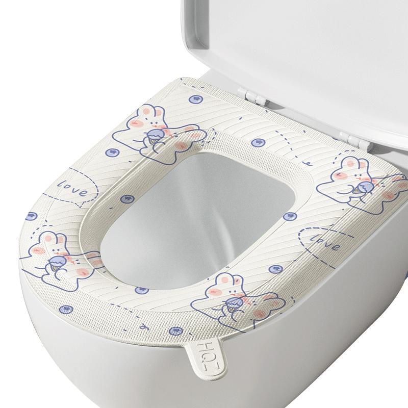 马桶圈四季通用坐便垫带提手黏贴式厕所垫子带提手防水可擦免洗