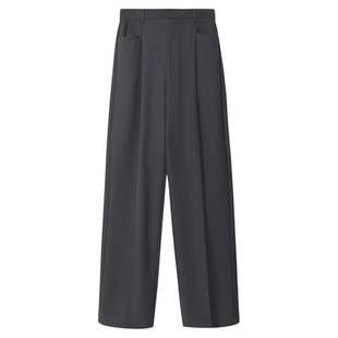 达佳诗灰色西装裤女2026新款通勤裤子面试正装职业垂感直筒阔腿裤