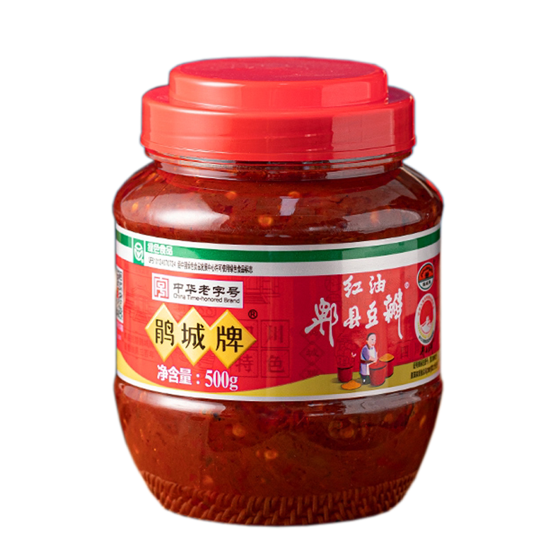 正宗鹃城牌红油郫县豆瓣酱500g瓶娟城四川辣椒酱炒菜家用调料旗舰