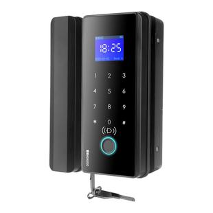 慧锁肯德基门智能锁有框玻璃门密码锁免开孔单双开商铺电子指纹锁