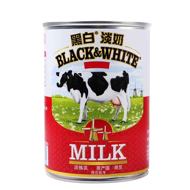 包邮正品荷兰进口黑白淡奶全脂淡炼乳咖啡饮品港式丝袜奶茶店专用