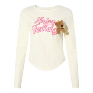 NOISY TEDDY25年秋季新款时尚潮流女士长袖T恤立体玩偶舒适百搭