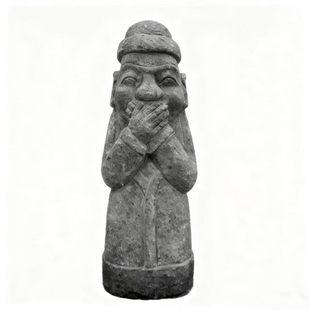 青石石雕老头人像韩国旅游纪念品雪花兽烧烤石像人物雕塑摆件