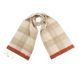 ELLE100%山羊绒围巾女士冬季保暖时尚线条纹理格子送礼礼盒装围脖