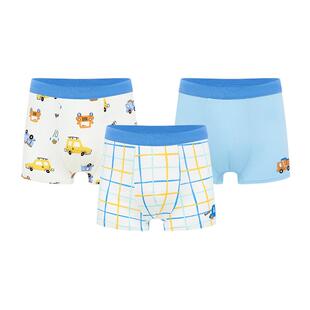 全棉时代中大男女童平角儿童内裤女孩全棉a类短裤100%纯棉 3条装