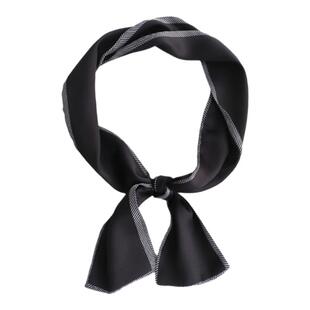 百搭纯色格子装饰凹造型窄条丝巾 职业空姐薄领带巾搭配衬衫发带