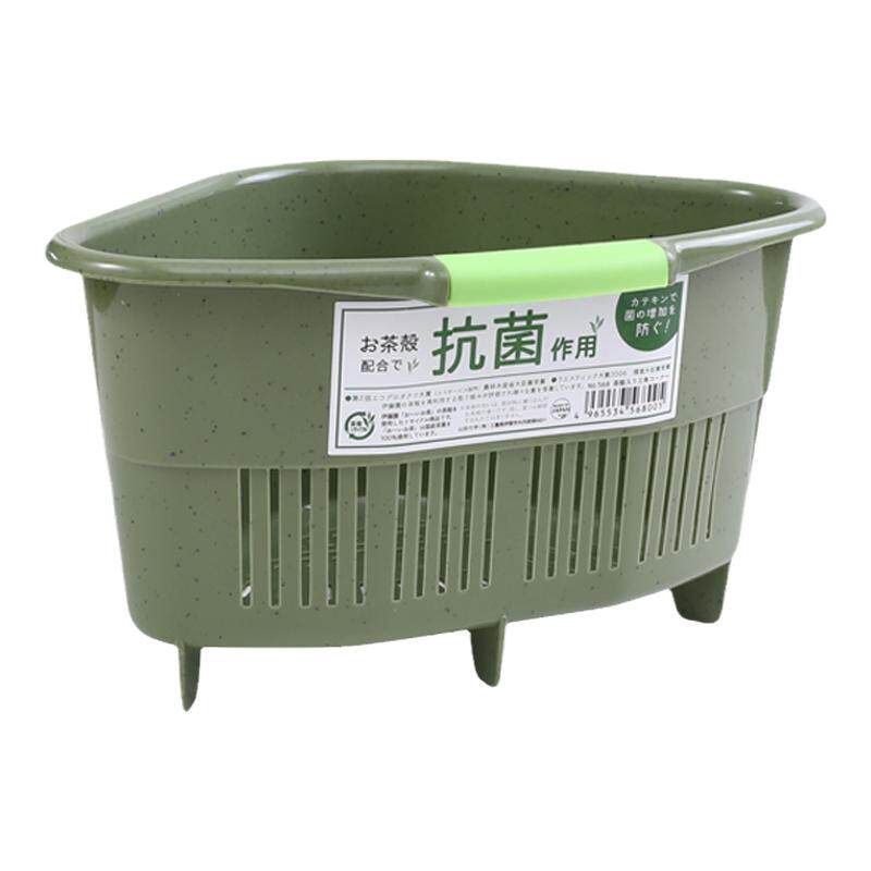 日本进口厨房水槽垃圾桶水池三角剩菜架置物架筐菜渣篓沥水过滤网