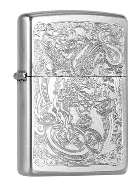 zippo磨砂刀刻貔貅官方正品防风