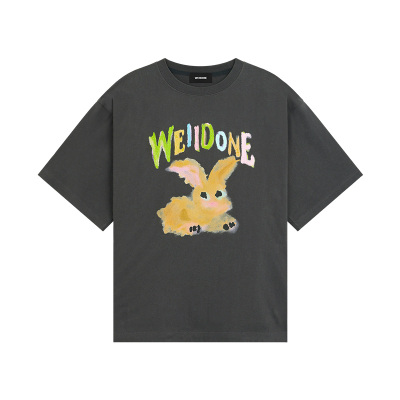 【胡可推荐】WE11DONE26春季新品男女同款趣味彩绘兔子短袖T恤