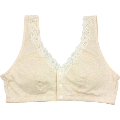 内衣女士纯棉大码前扣文胸无钢