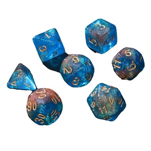 多面数字色子dnd跑团渐变骰子coc桌游配件七粒装4,6,8,10,12,20面