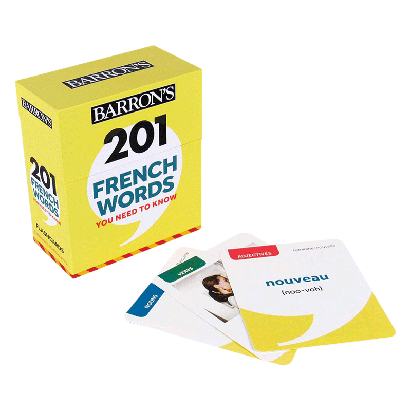 英文原版 201 French Words You Need To Know Flashcards 巴朗201个你需要知道的法语单词 词汇卡 英文版 进口英语原版书籍