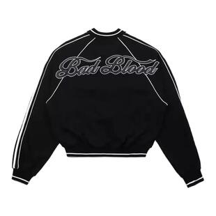 韩国badblood美式复古棒球服棉后背刺绣男女款休闲拉链夹克外套潮