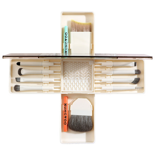 10支双头化妆刷套盒眼影刷便携化妆刷便携小套初学者化妆刷带镜子